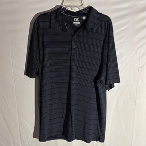 Cutter & Buck Men's Navy Striped Polo